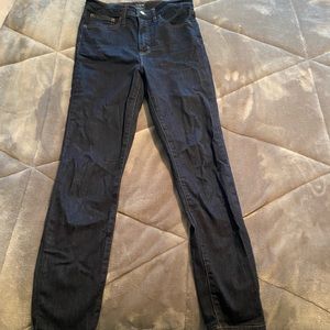 Dark wash high rise skinny jeans